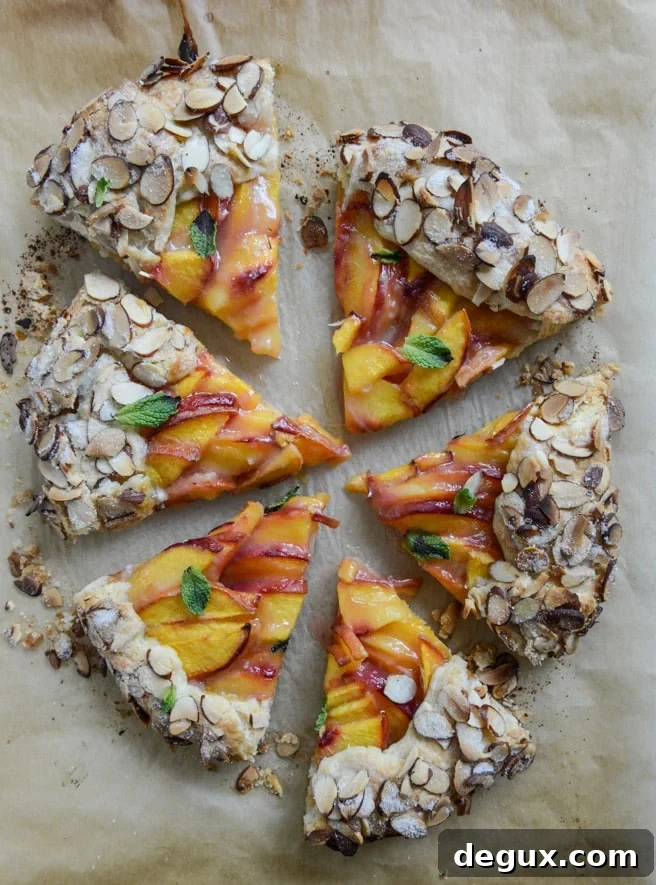 ginger peach galette with almond crust I howsweeteats.com