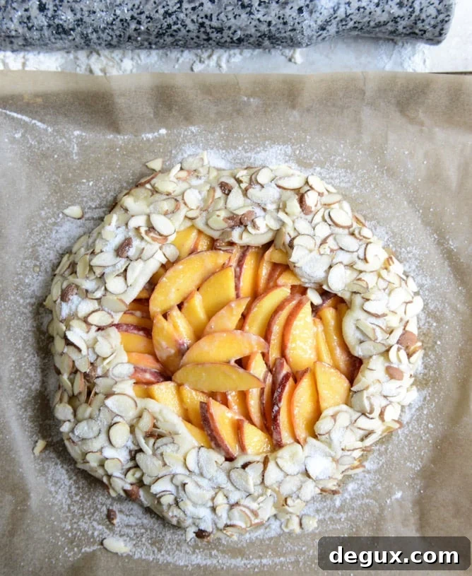 Ginger-Peach Galette with Almond Crust — Rustic Summer Tart 5 ginger peach galette with almond crust I howsweeteats.com