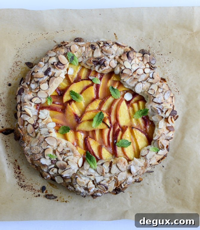 ginger peach galette with almond crust I howsweeteats.com