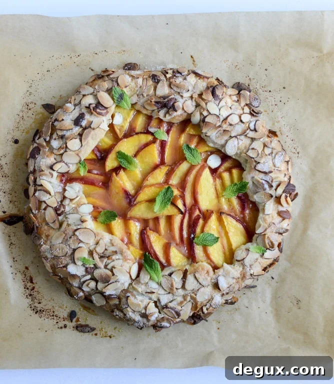 Ginger-Peach Galette with Almond Crust — Rustic Summer Tart 6 ginger peach galette with almond crust I howsweeteats.com