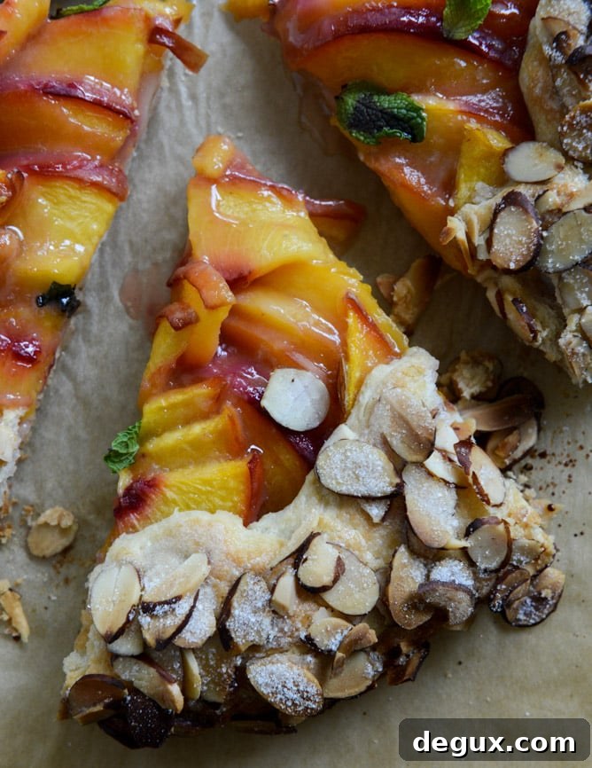 ginger peach galette with almond crust I howsweeteats.com