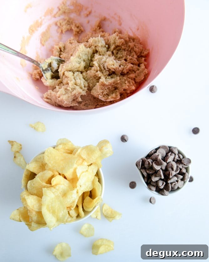 chewy potato chip chocolate chip cookies I howsweeteats.com