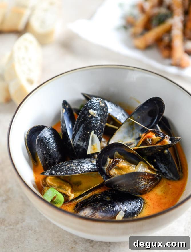 Coconut Curry Mussels Recipe with Lime and Cilantro 4 coconut curry mussels I howsweeteats.com