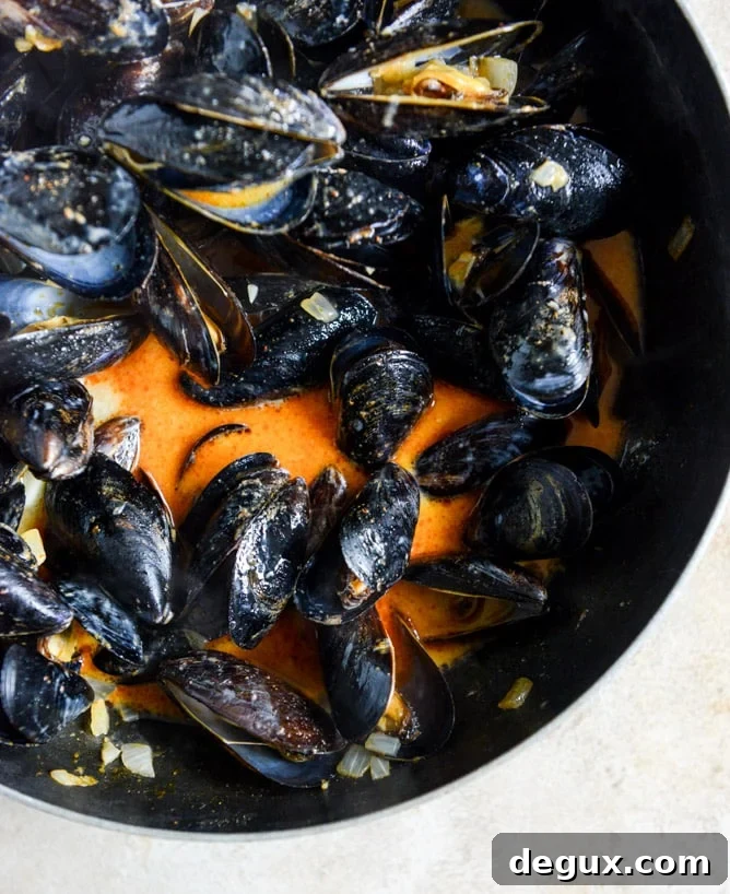 Coconut Curry Mussels Recipe with Lime and Cilantro 5 coconut curry mussels I howsweeteats.com
