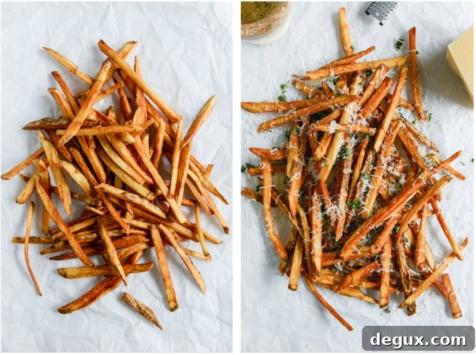 Herb-Salted Garlic Parmesan Fries 5 herb salted garlic parmesan french fries I howsweeteats.com