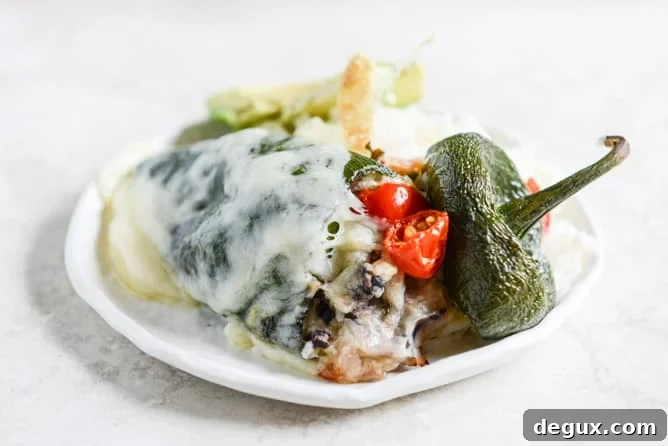 cheese smothered stuffed poblanos I howsweeteats.com