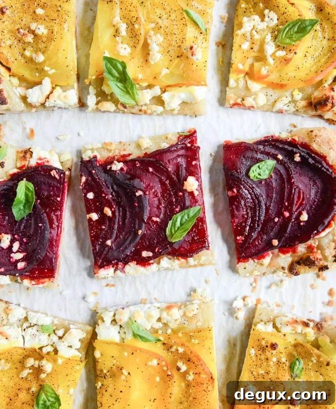 beet, goat cheese & honey tart