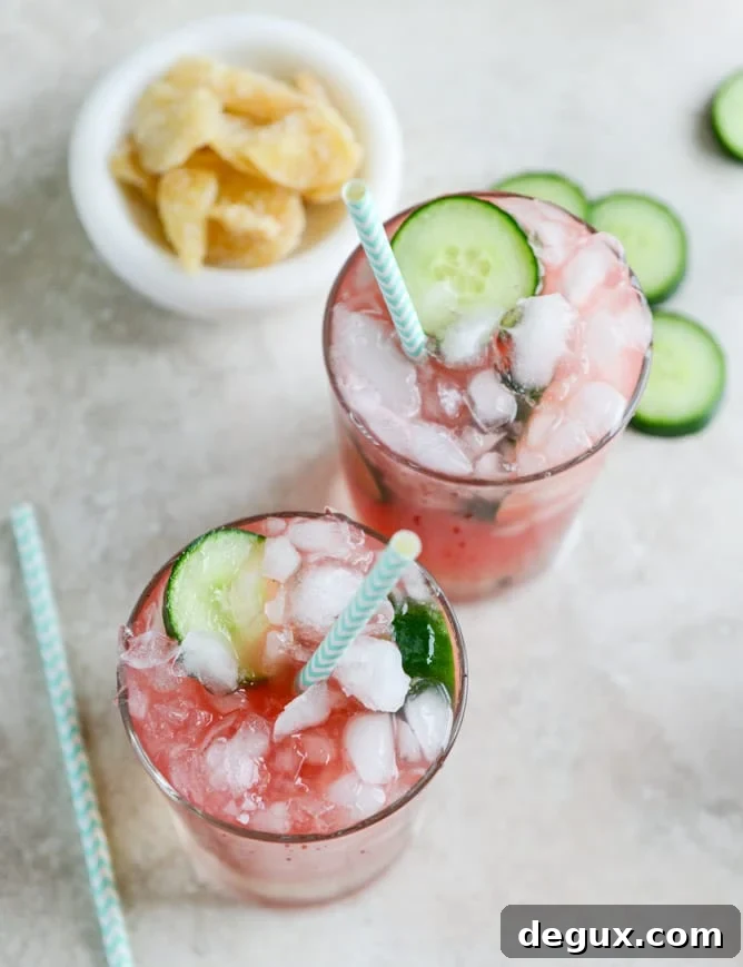 Sparkling Watermelon Ginger Mocktail Recipe 8 watermelon ginger sparklers I howsweeteats.com