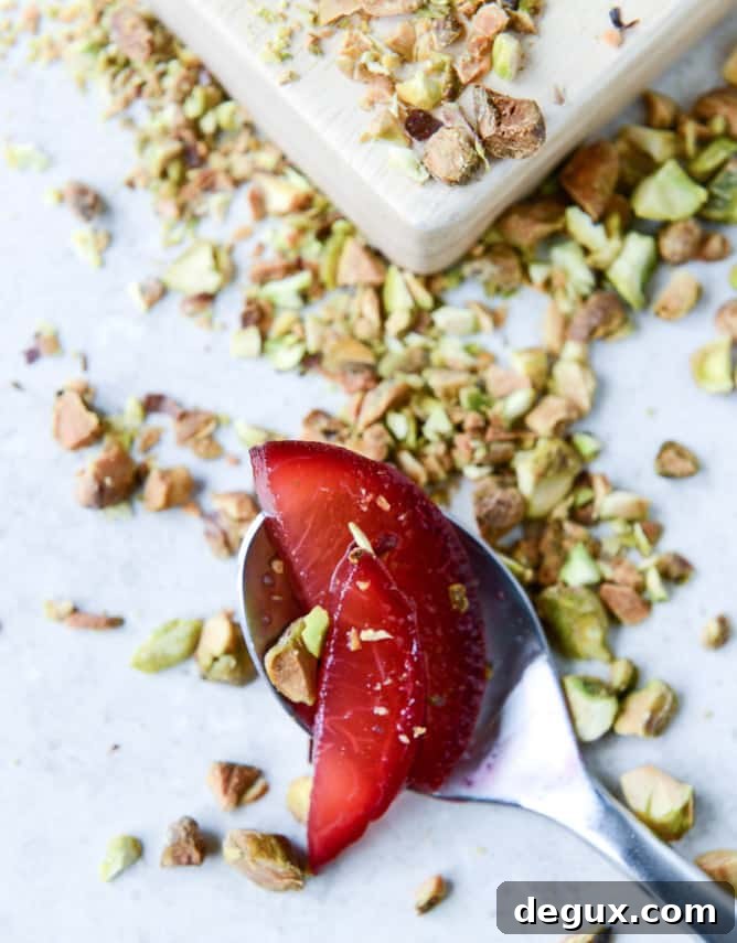 baked breakfast quinoa with plums and pistachios I howsweeteats.com