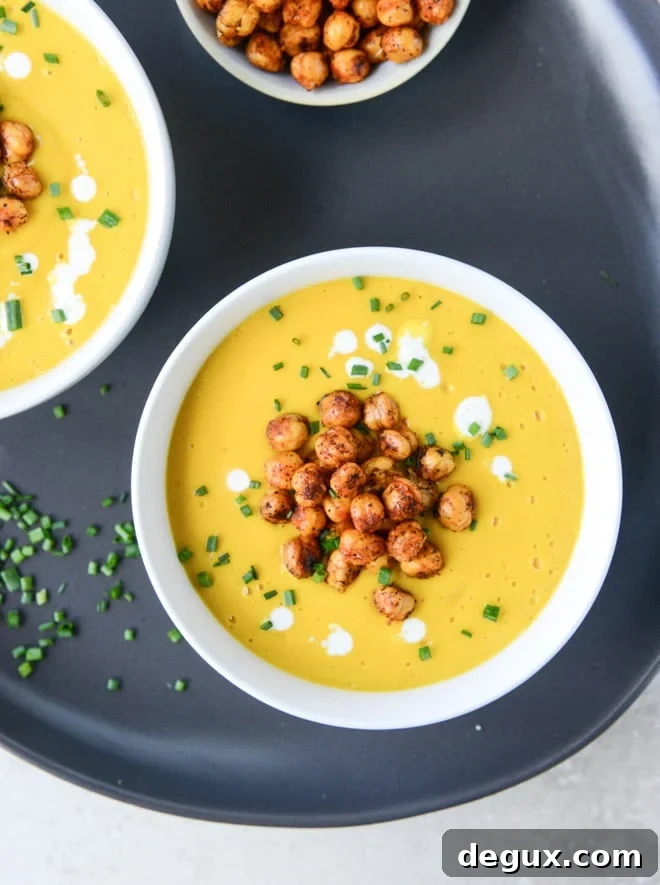 Smoked Gruyère Butternut Squash Soup with Spiced Chickpeas 5 smoked gruyere butternut soup with spicy chickpeas