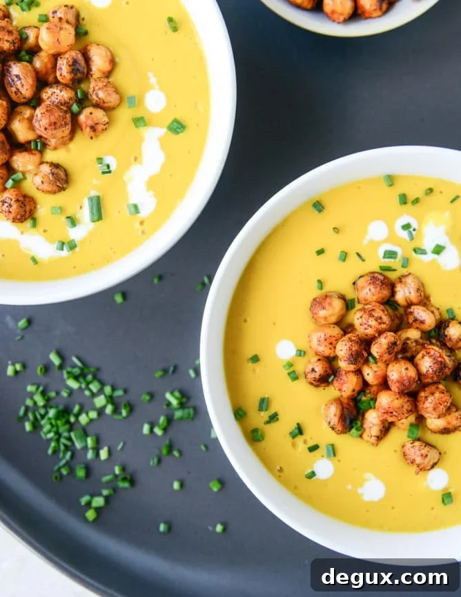 Smoked Gruyère Butternut Squash Soup with Spiced Chickpeas 6 smoked gruyere butternut soup with spicy chickpeas