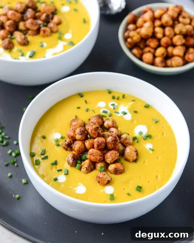 Smoked Gruyère Butternut Squash Soup with Spiced Chickpeas 8 smoked gruyere butternut soup with spicy chickpeas