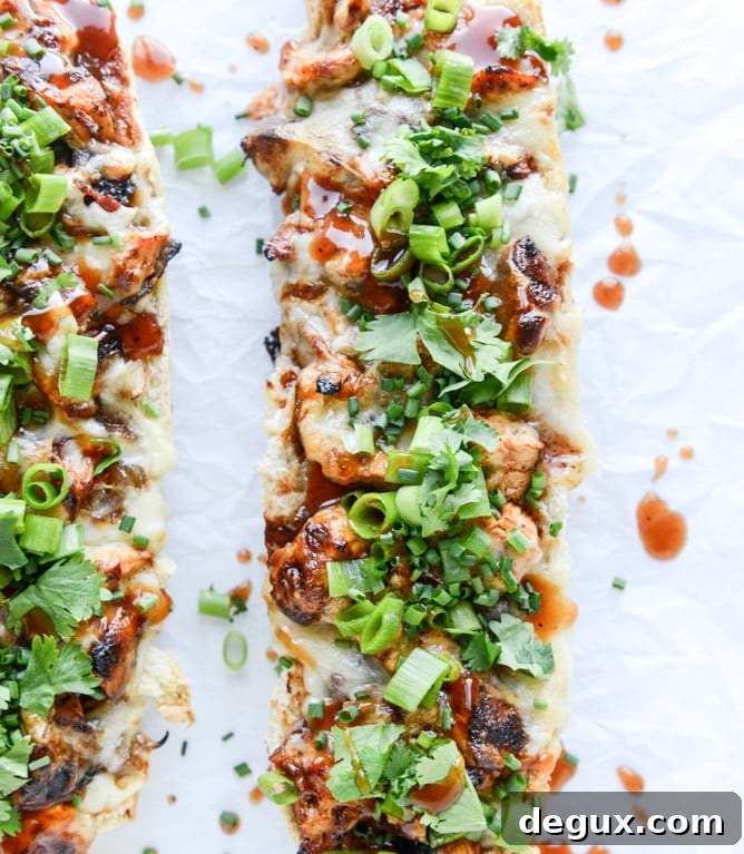 BBQ Chicken French Bread: Crispy Grilled Loaf Recipe 3 BBQ chicken french breads I howsweeteats.com