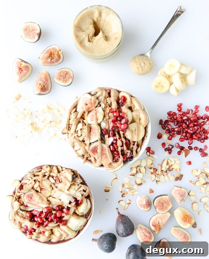 Autumn Acai Bowl with Vanilla Bean Cashew Butter Recipe 2 autumn acai bowls with vanilla bean cashew butter I howsweeteats.com