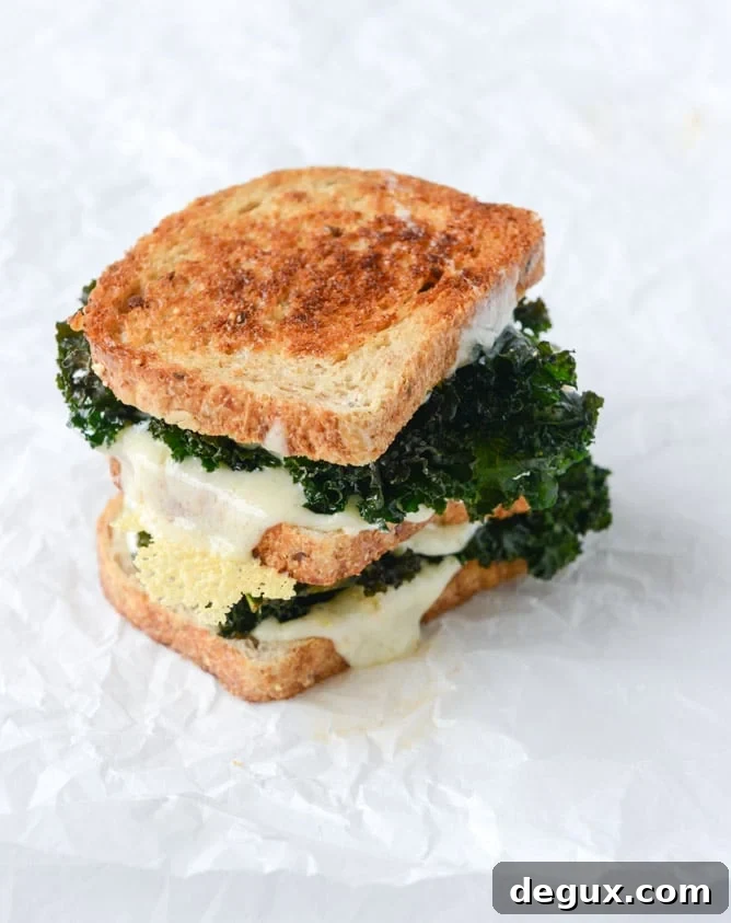 crispy kale grilled cheese with fried eggs I howsweeteats.com