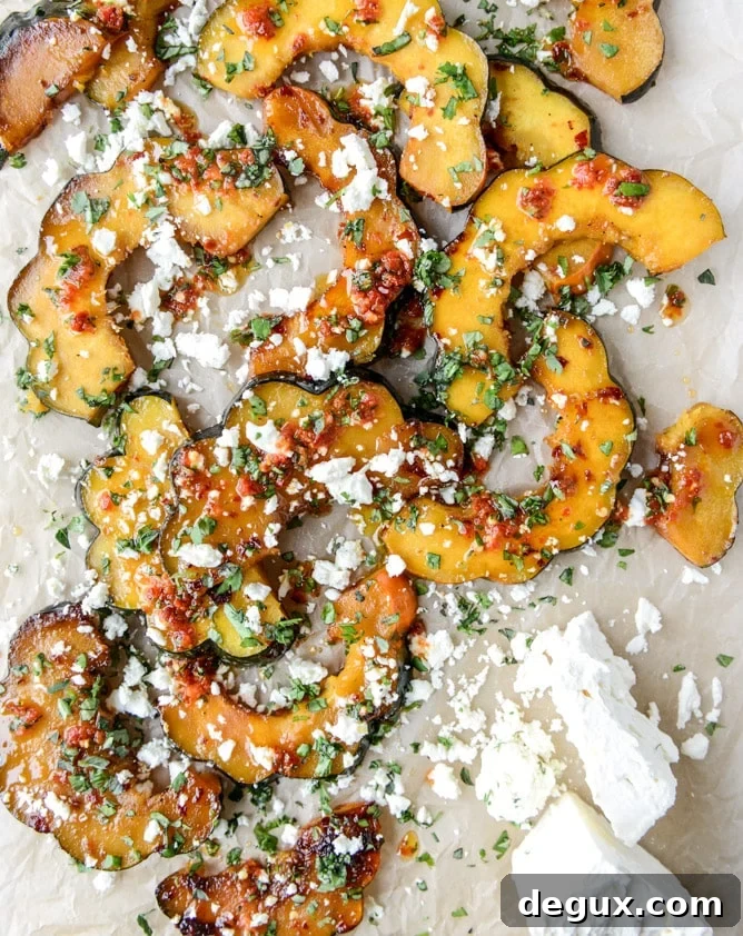 Spicy Roasted Squash with Feta, Herbs, and Citrus Zest 2 spicy roasted squash with feta + herbs I howsweeteats.com