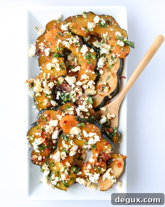 Spicy Roasted Squash with Feta, Herbs, and Citrus Zest 3 spicy roasted squash with feta + herbs I howsweeteats.com