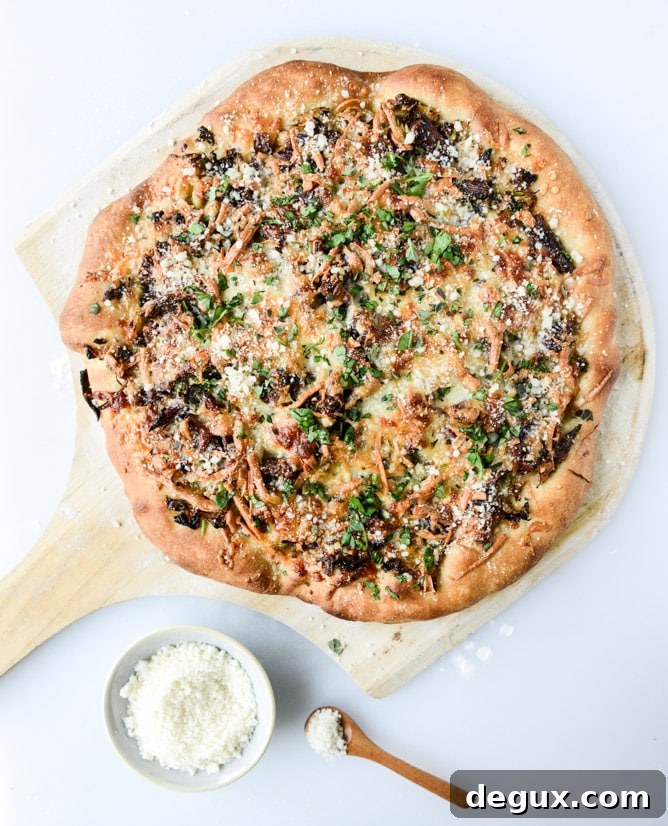 Crispy Shredded Brussels Sprouts, Cider Short Rib & Caramelized Shallot Pizza 5 crispy shredded sprouts, short rib and caramelized shallot pizza I howsweeteats.com