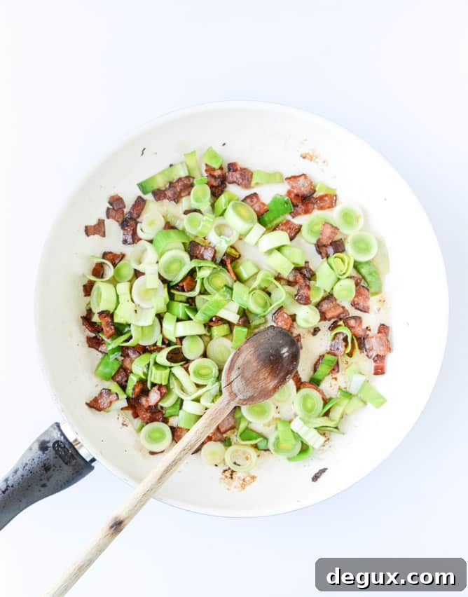 creamy butternut, bacon and leek pappardelle I howsweeteats.com