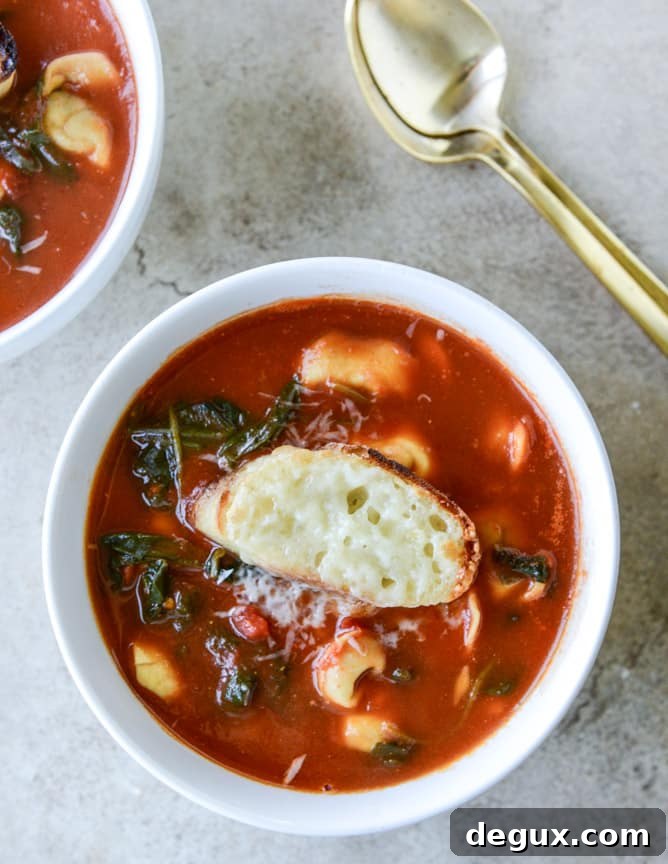 white bean tortellini soup with broiled havarti toasts I howsweeteats.com