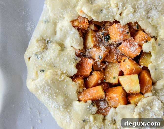 Parmesan and Sage Crusted Butternut Squash Galette Recipe 3 parmesan crusted butternut galette with fried sage I howsweeteats.com