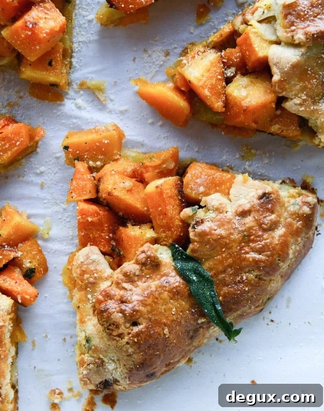 Parmesan and Sage Crusted Butternut Squash Galette Recipe 8 parmesan crusted butternut galette with fried sage I howsweeteats.com