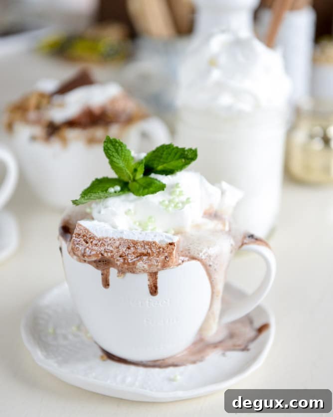 Lindt Hot Chocolate Bar: Rich Gourmet Drinking Chocolate Blend 10 mint dark chocolate hot chocolate I howsweeteats.com