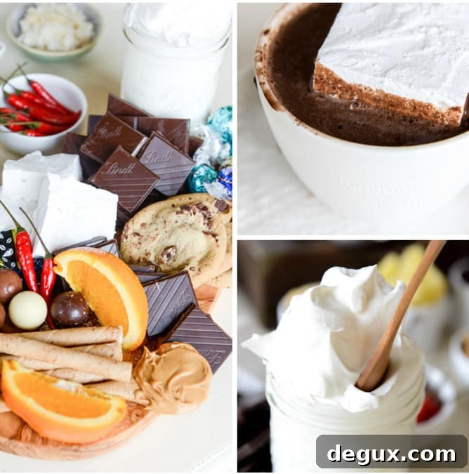 Lindt Hot Chocolate Bar: Rich Gourmet Drinking Chocolate Blend 4 hot chocolate bar with homemade vanilla bean marshmallows I howsweeteats.com