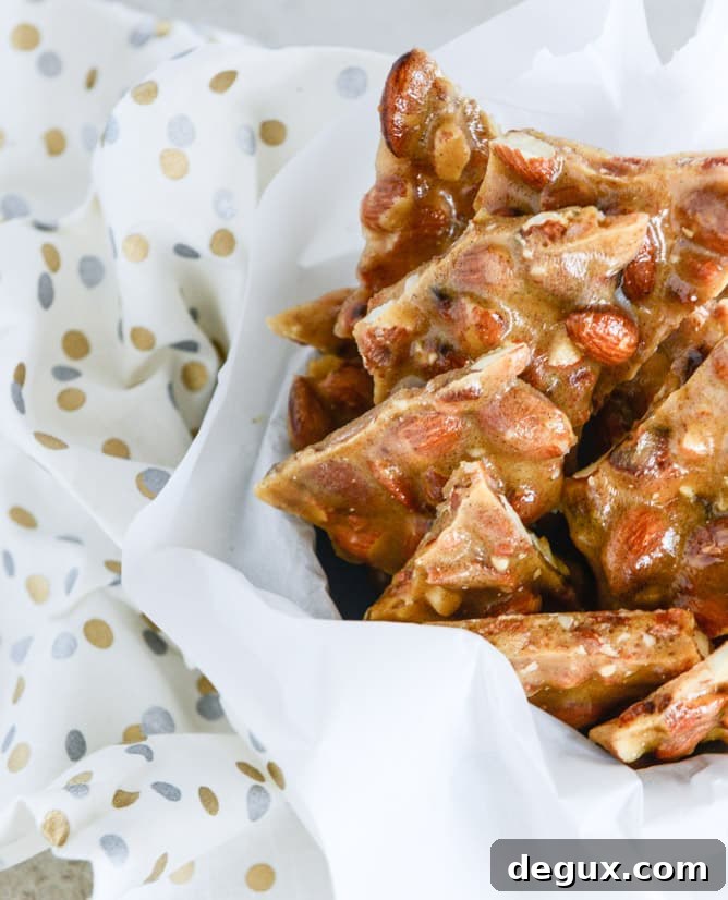 Vanilla Bean Bacon Almond Brittle Recipe 2 bacon almond brittle with vanilla beans I howsweeteats.com