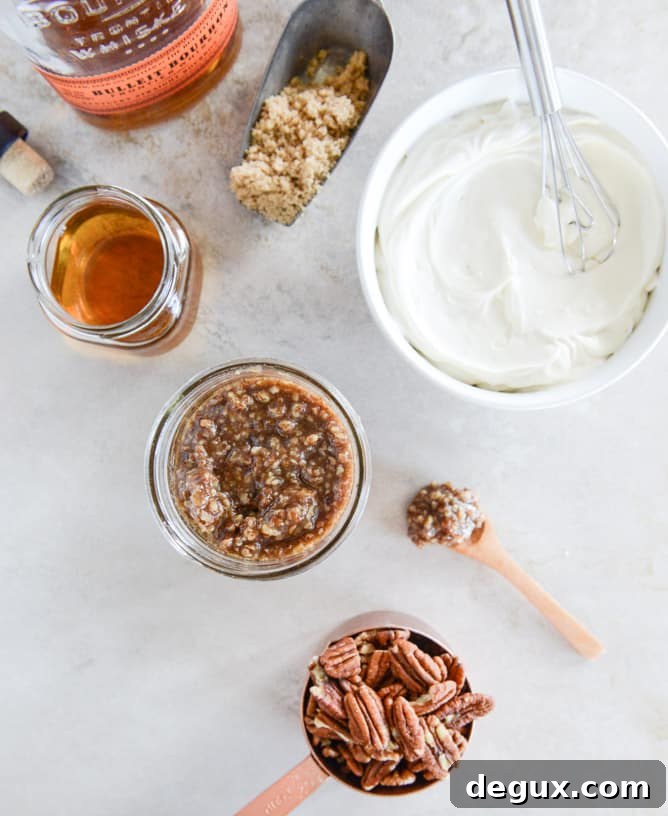 No-Bake Bourbon Pecan Mini Cheesecakes with Toasted Pecans 5 no-bake bourbon pecan pie cheesecakes I howsweeteats.com