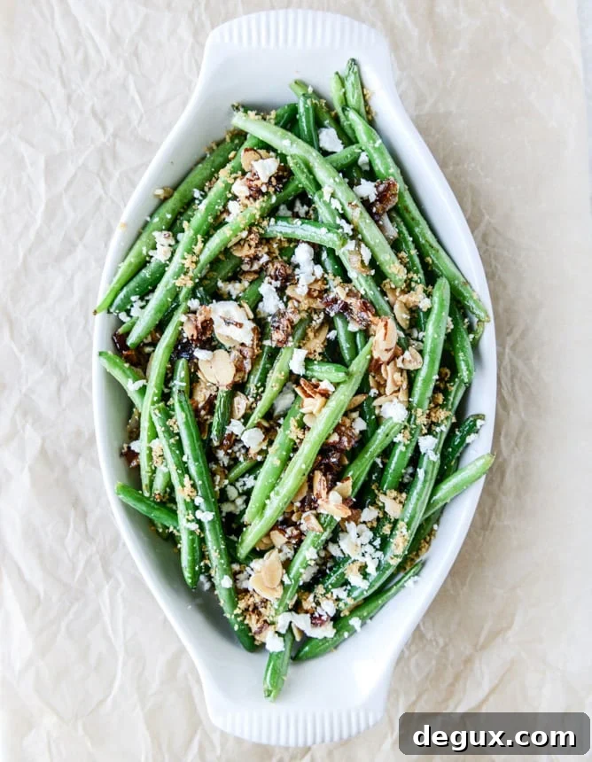 loaded skillet toasted green beans I howsweeteats.com