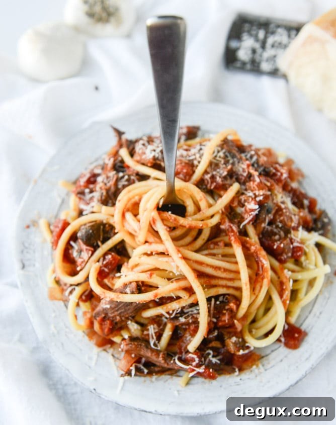 Bucatini with Slow-Cooked Short Rib Sauce 10 Slow Cooker Short Rib Sauce with Bucatini I howsweeteats.com