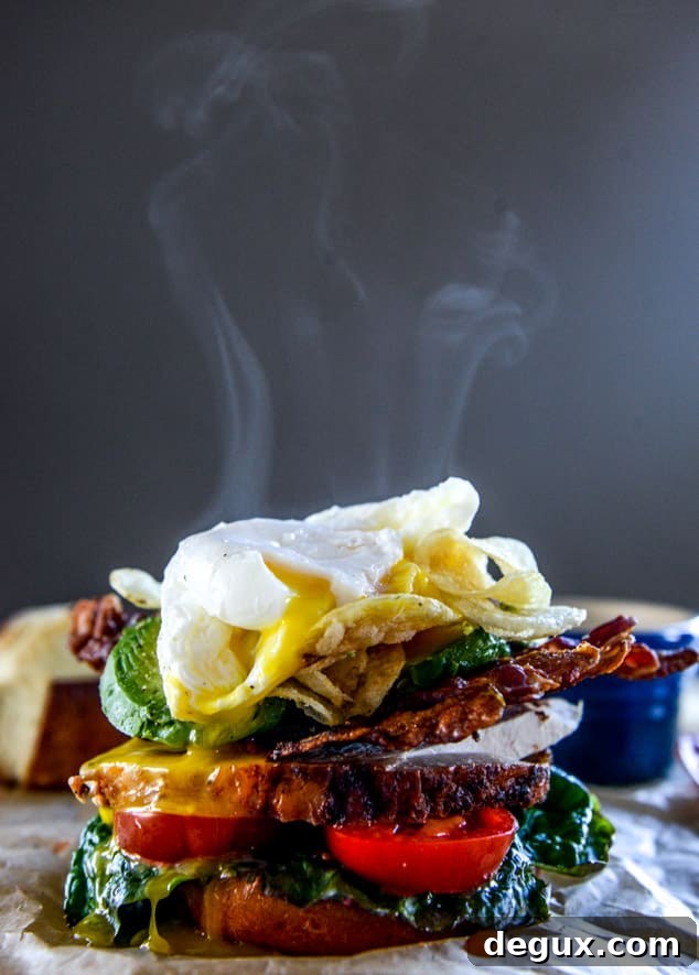 Roasted Turkey BLAT Sandwich with Crispy Potato Chips 2 roasted turkey potato chip BLAT with an egg I howsweeteats.com