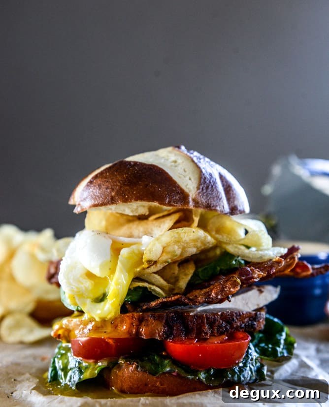 Roasted Turkey BLAT Sandwich with Crispy Potato Chips 8 roasted turkey potato chip BLAT with an egg I howsweeteats.com