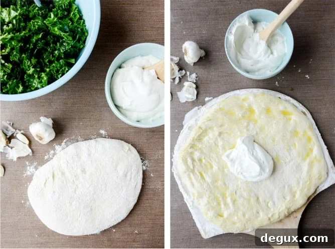 Marinated Kale and Whipped Ricotta Pizza Recipe 4 marinated kale and whipped ricotta pizza I howsweeteats.com