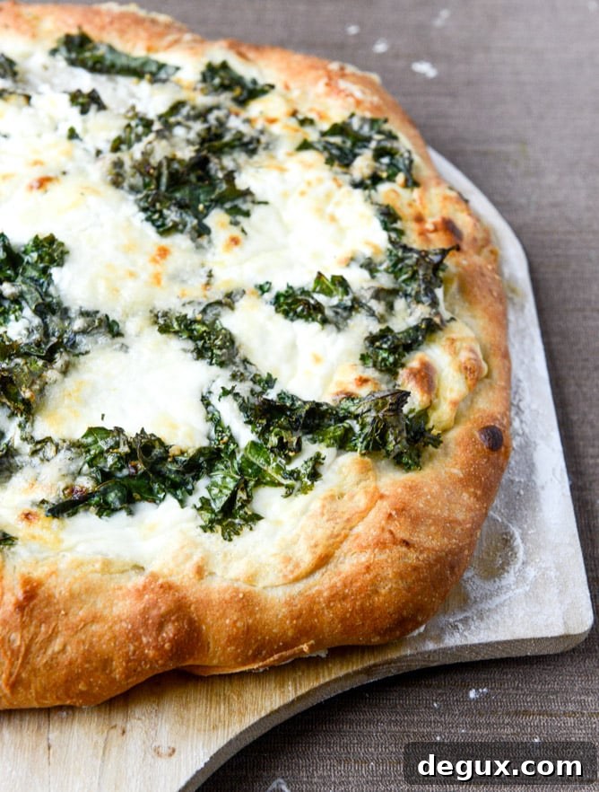 Marinated Kale and Whipped Ricotta Pizza Recipe 5 marinated kale and whipped ricotta pizza I howsweeteats.com