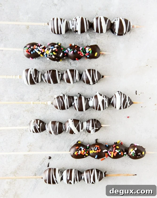 embarrassingly easy chocolate covered grape skewers I howsweeteats.com