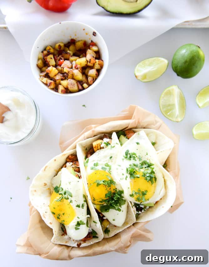 Chorizo and Fried Egg Breakfast Tacos Recipe 2 chorizo and fried egg breakfast tacos I howsweeteats.com