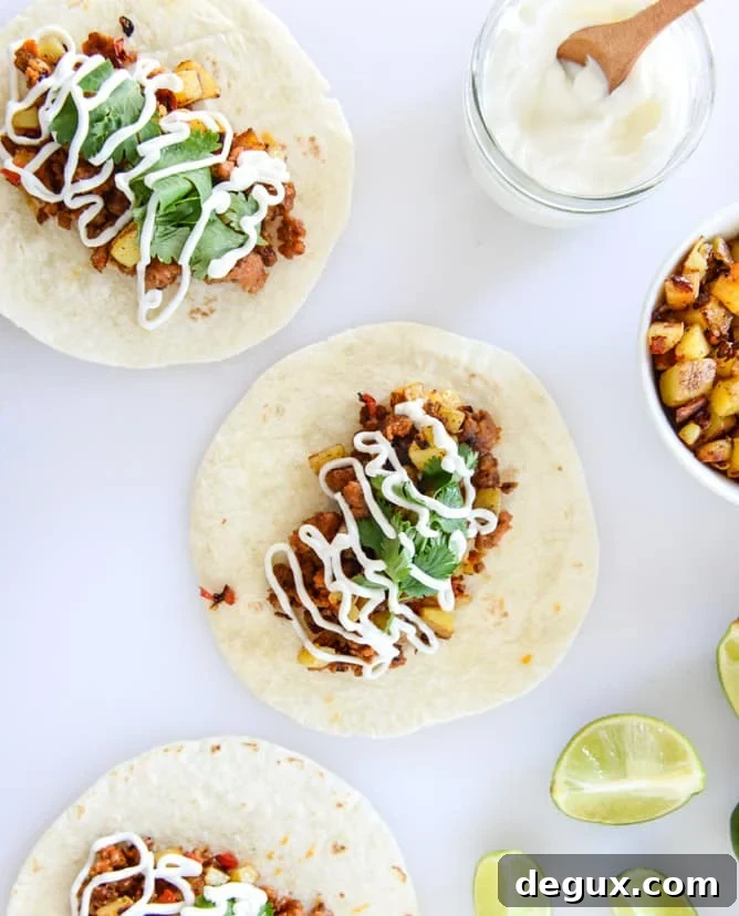 Chorizo and Fried Egg Breakfast Tacos Recipe 5 chorizo and fried egg breakfast tacos I howsweeteats.com