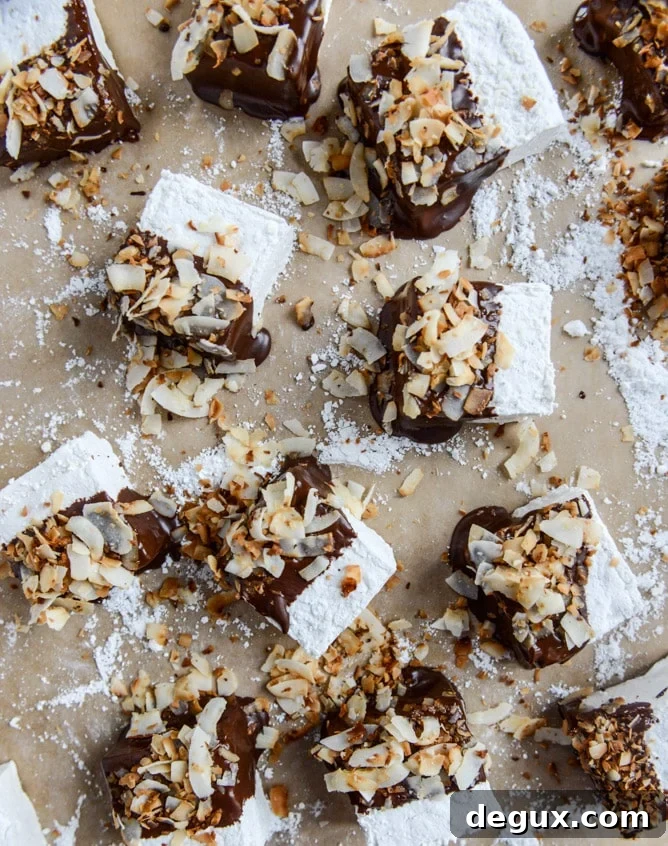 chocolate covered coconut marshmallows I howsweeteats.com