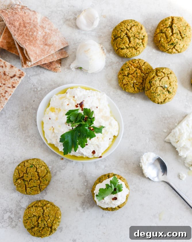 16-Week Lightened Meal Plan for Weight Loss and Energy 4 baked falafel with spicy feta dip + 112 different lightened up meal ideas for the new year I howsweeteats.com