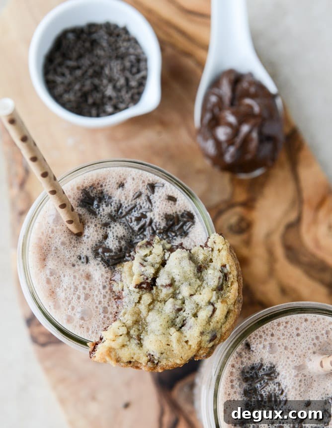 Nutella Oatmeal Cookie Milkshake Recipe 2 nutella oatmeal cookie shake I howsweeteats.com