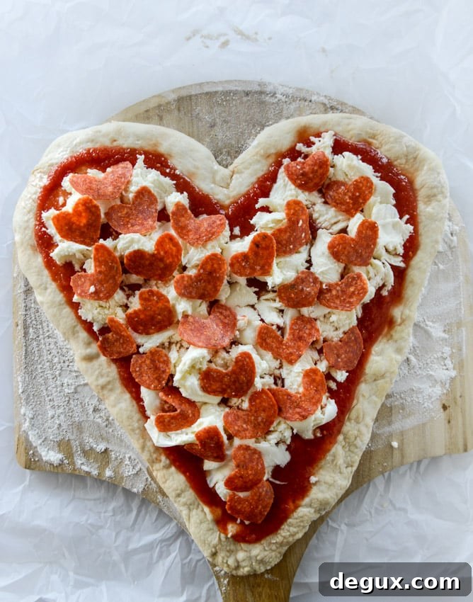 how to make a heart shaped pepperoni pizza I howsweeteats.com