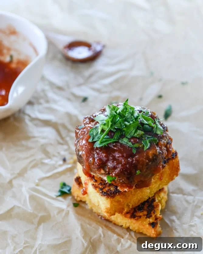 BBQ meatloaf and grilled fontina cornbread stacks I howsweeteats.com