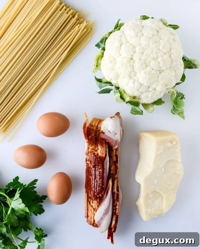 charred cauliflower carbonara I howsweeteats.com