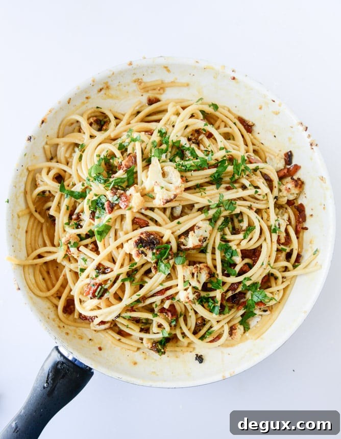 charred cauliflower carbonara I howsweeteats.com