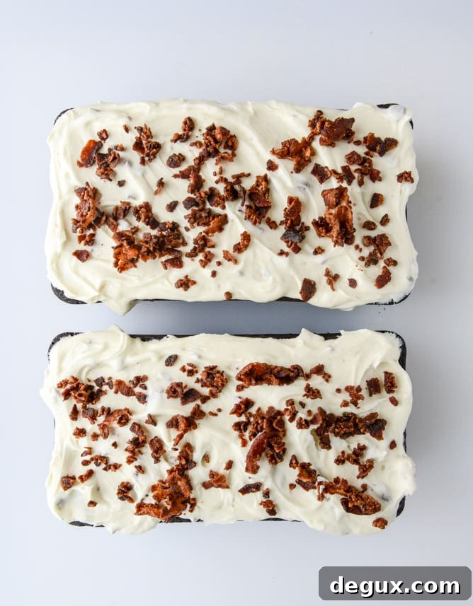 Chocolate Pound Cake with Bacon Bourbon Glaze 7 chocolate pound cake with bacon bourbon frosting I howsweeteats.com