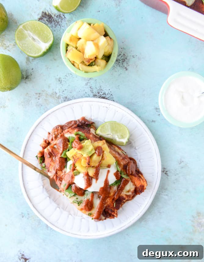 Roasted Pork Enchiladas with Caramelized Pineapple 2 roasted pork and caramelized pineapple enchiladas I howsweeteats.com