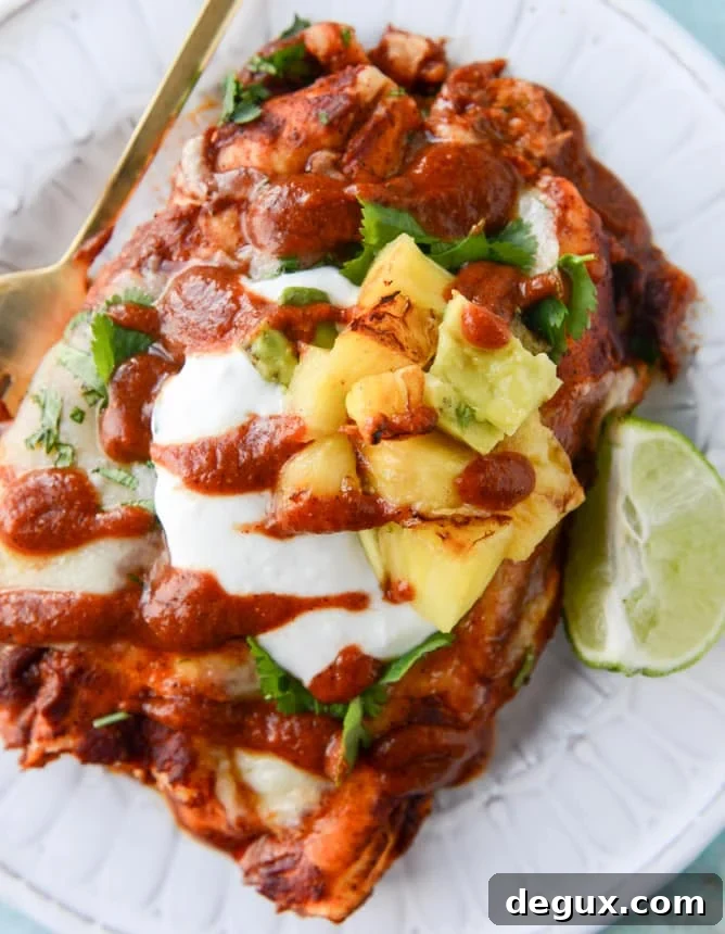 Roasted Pork Enchiladas with Caramelized Pineapple 8 roasted pork and caramelized pineapple enchiladas I howsweeteats.com
