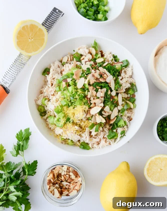 lemon almond roast chicken salad I howsweeteats.com